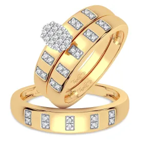 10K 0.15CT DIAMOND TRIO SET