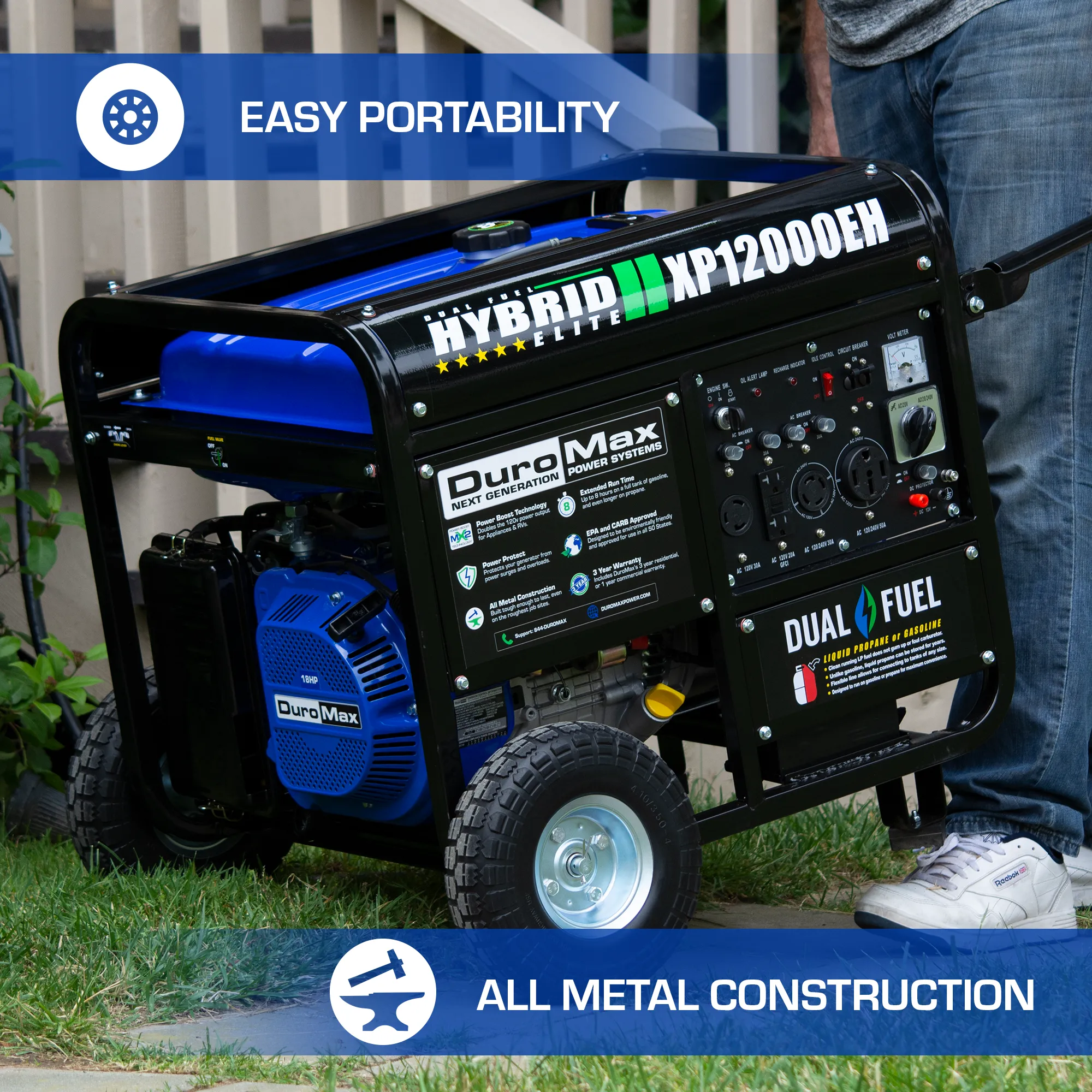 12,000 Watt Dual Fuel Portable Generator