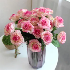 15pcs Realistic Artificial Rose Bouquet