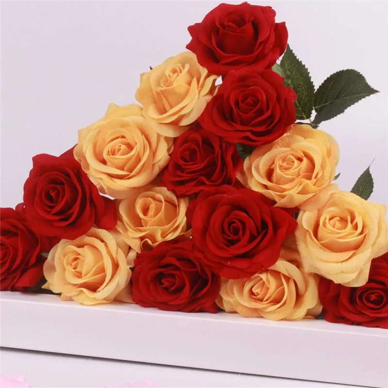 15pcs Realistic Artificial Rose Bouquet