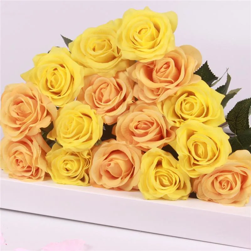 15pcs Realistic Artificial Rose Bouquet