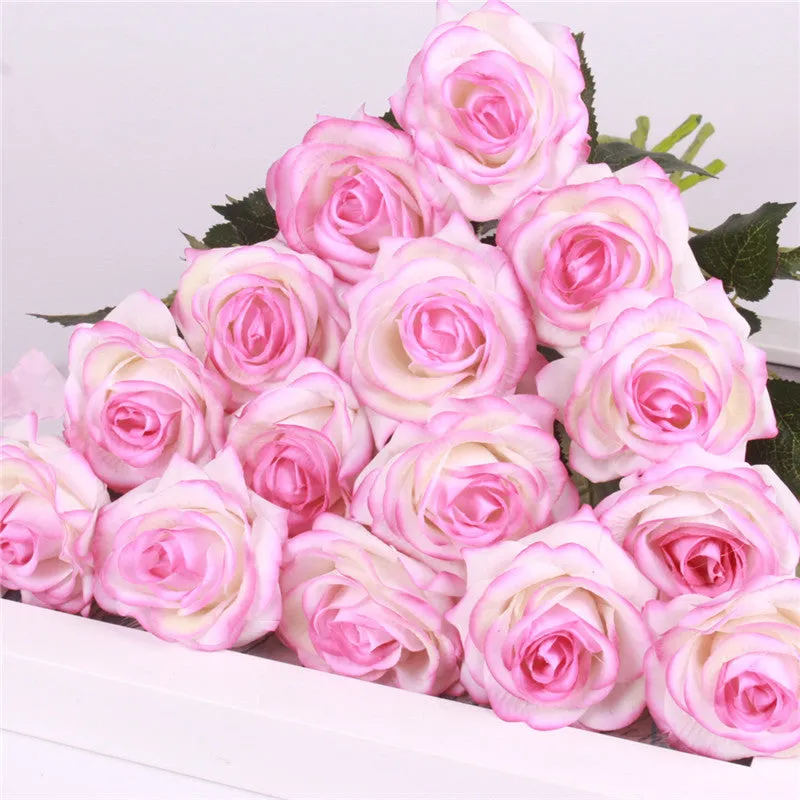 15pcs Realistic Artificial Rose Bouquet