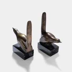 1940s Art Deco Bronze Bookends