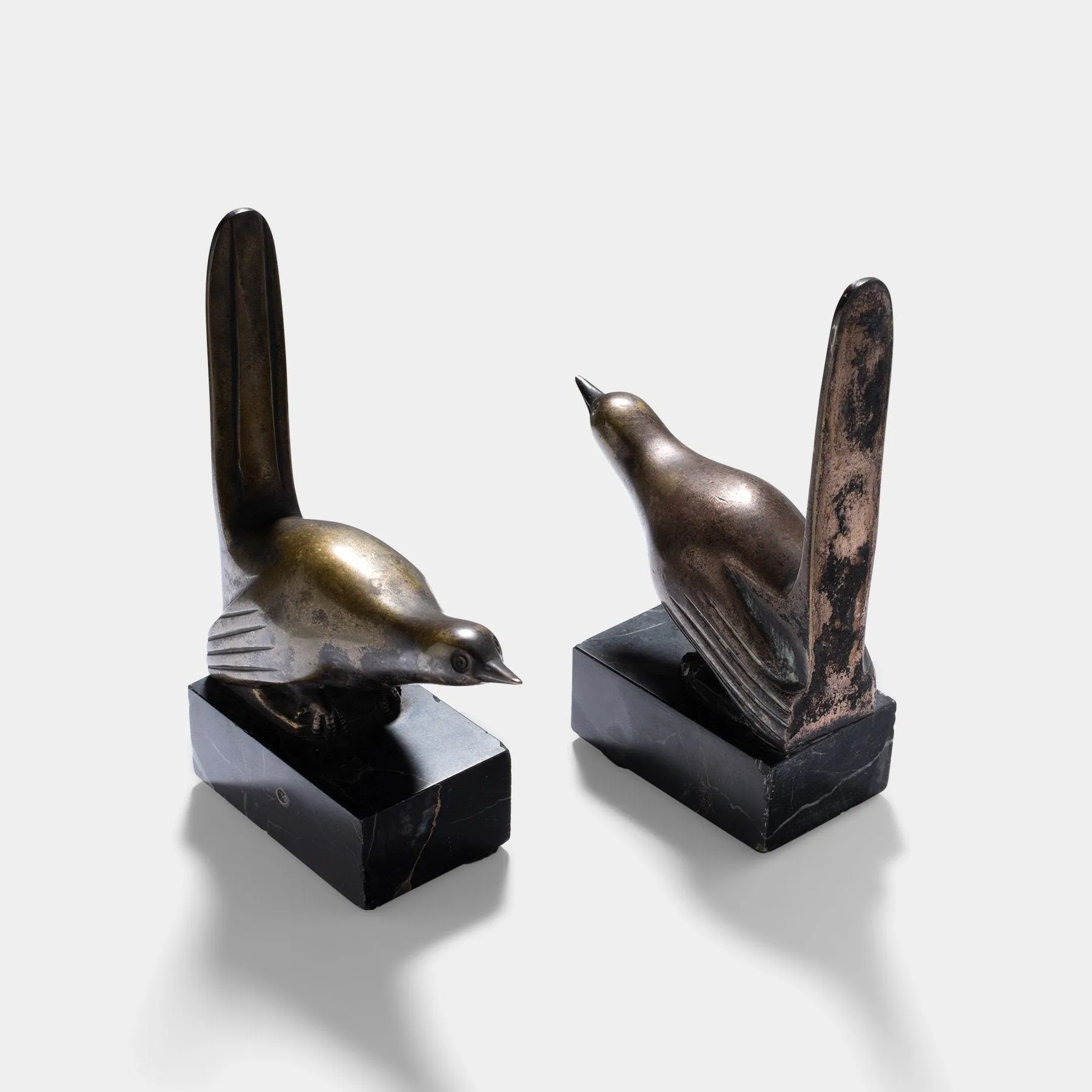 1940s Art Deco Bronze Bookends