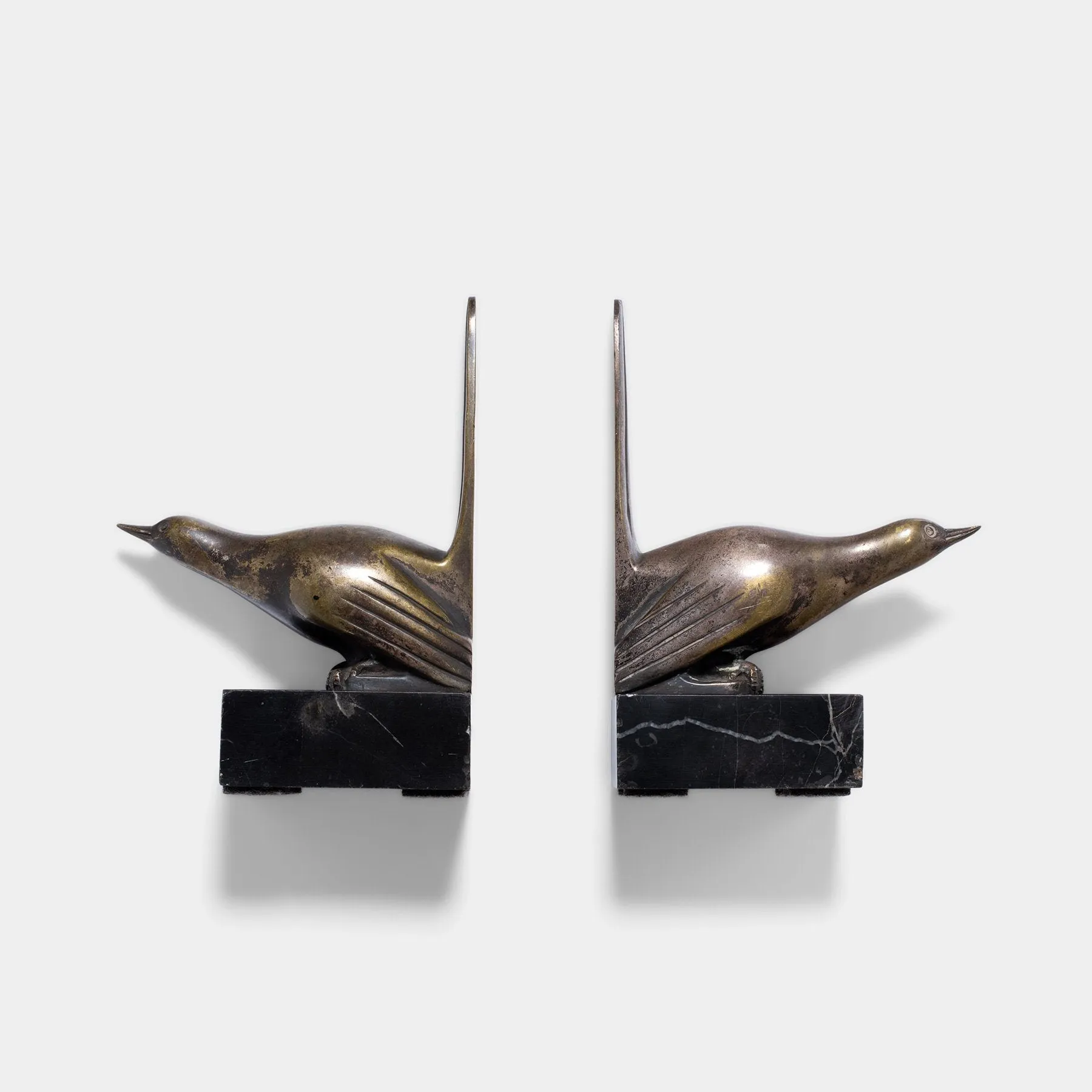 1940s Art Deco Bronze Bookends