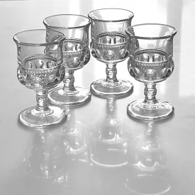 1940's Tiffin-Franciscan King's Crown Clear Water Goblets 5-5/8 in. Set of 4