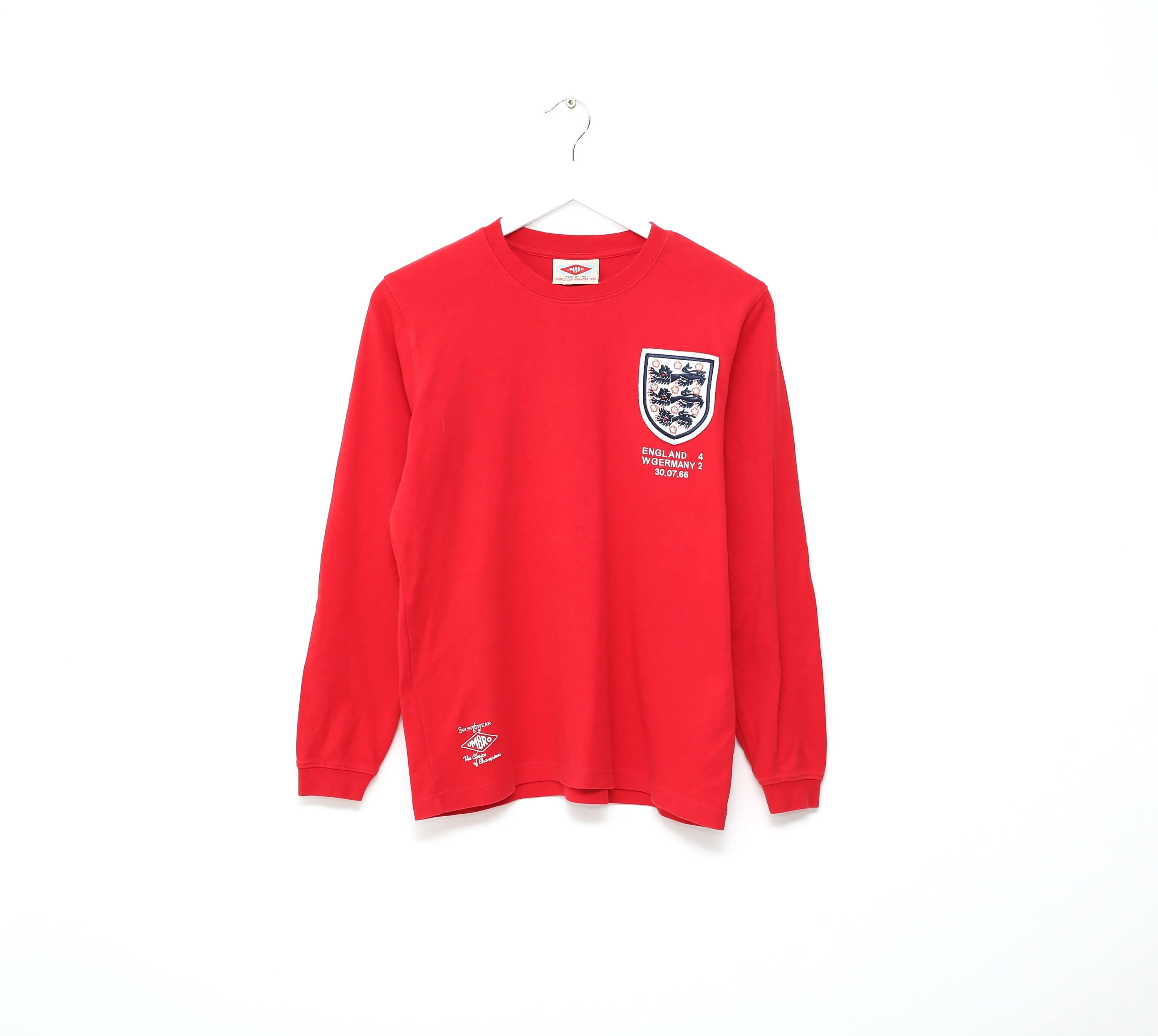 1966 Bobby MOORE #6 England Vintage Umbro Away LS Football Shirt (M) West Ham