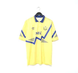 1990/92 EVERTON Vintage Umbro Away Football Shirt Jersey (L)