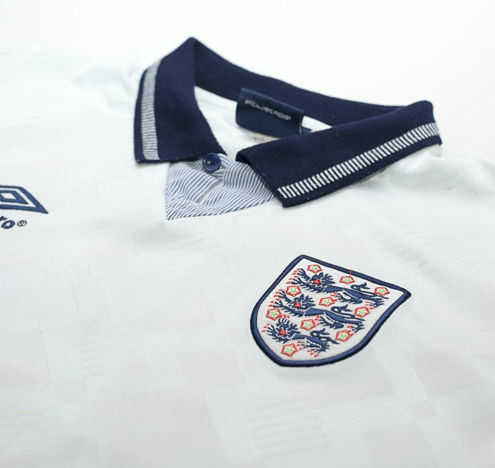 1990/92 GASCOIGNE #19 England Retro Umbro Home Football Shirt (L) Italia 90