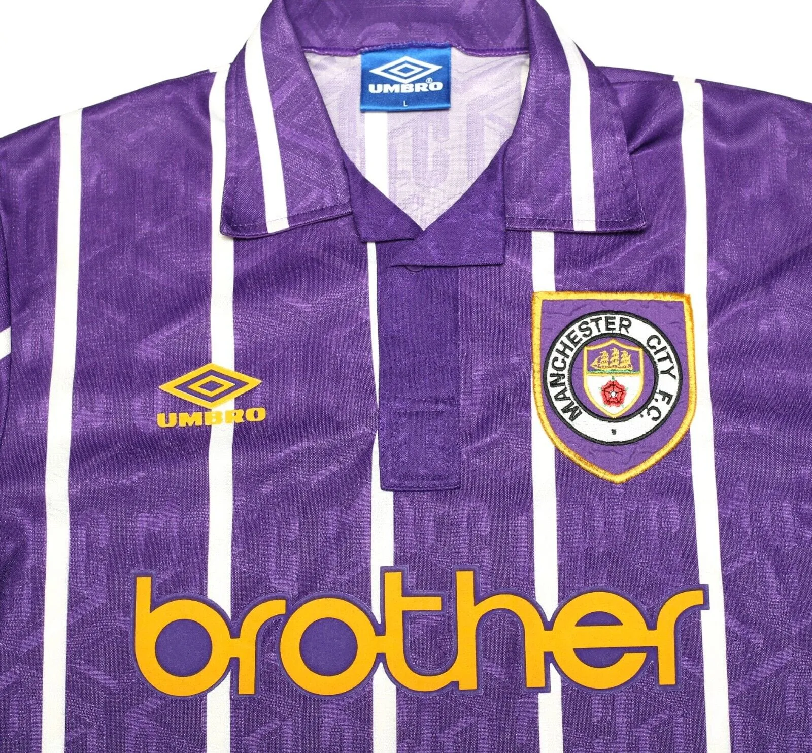 1992/94 MANCHESTER CITY Vintage Umbro Away Football Shirt (L)