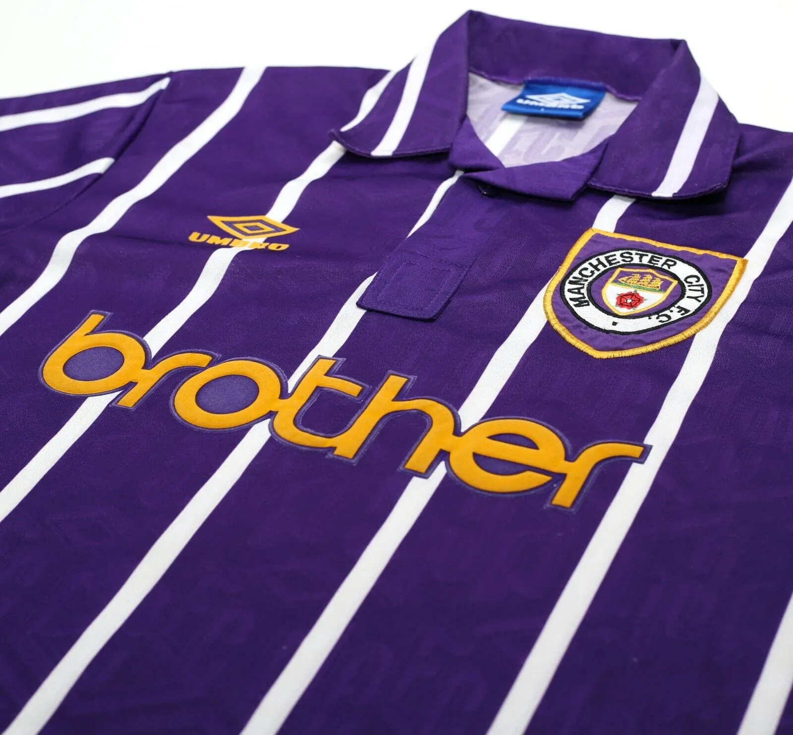 1992/94 MANCHESTER CITY Vintage Umbro Away Football Shirt (L)