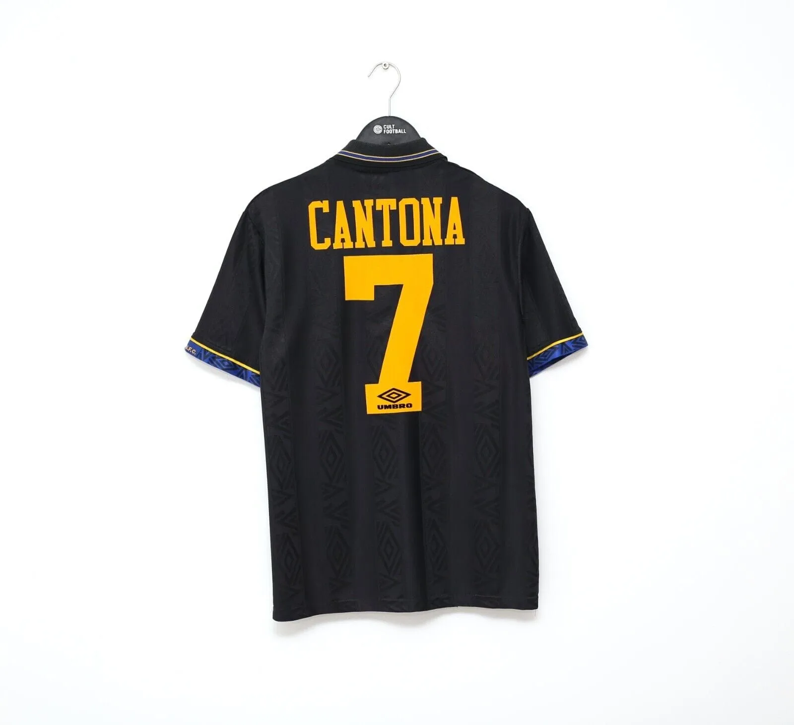 1993/95 CANTONA #7 Manchester United Vintage Umbro Away Football Shirt (XL)