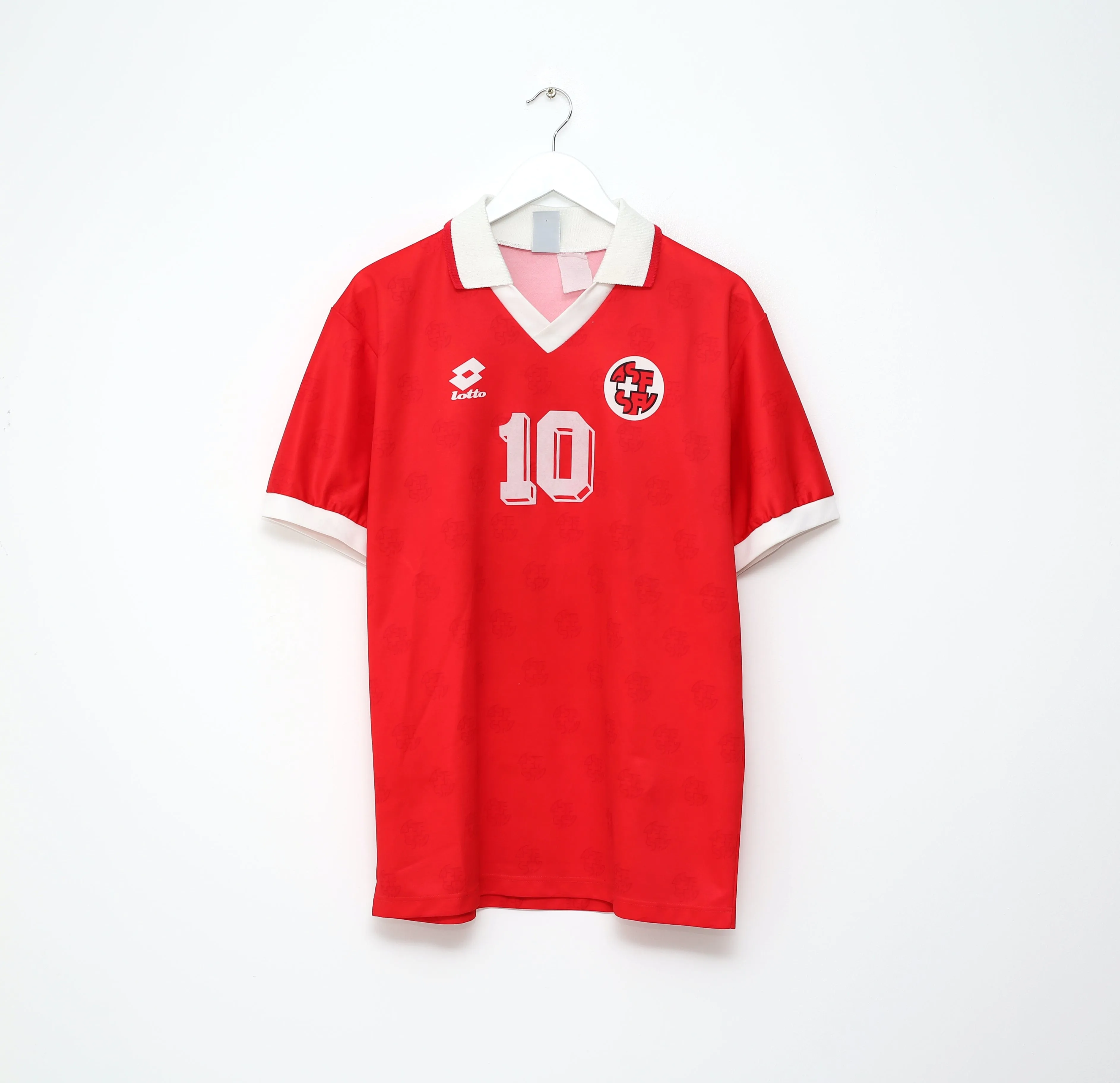 1994/96 #10 SWITZERLAND Vintage Lotto Home Football Shirt (L)