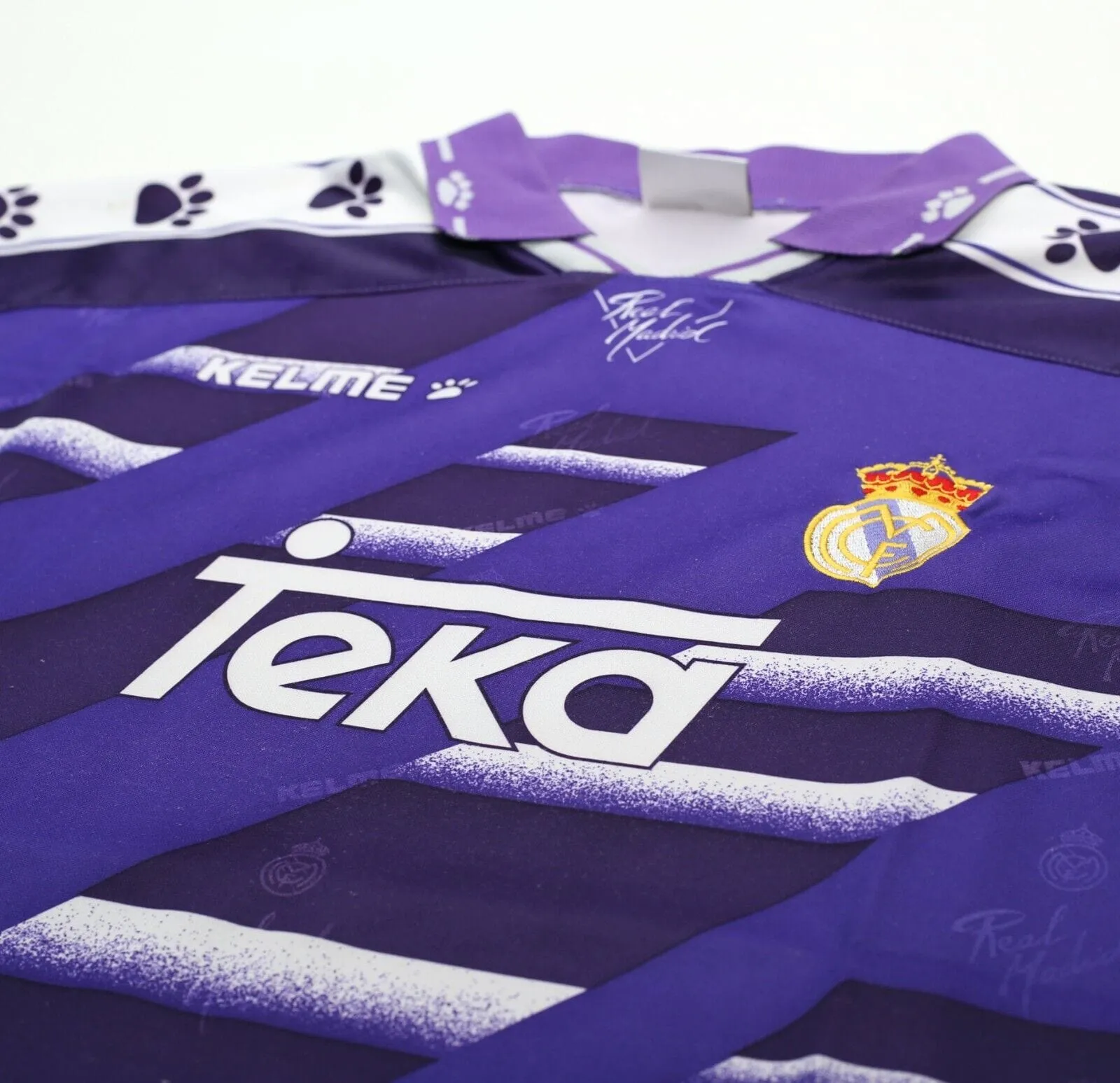 1994/96 REAL MADRID Vintage Kelme Away Football Shirt Jersey (L)