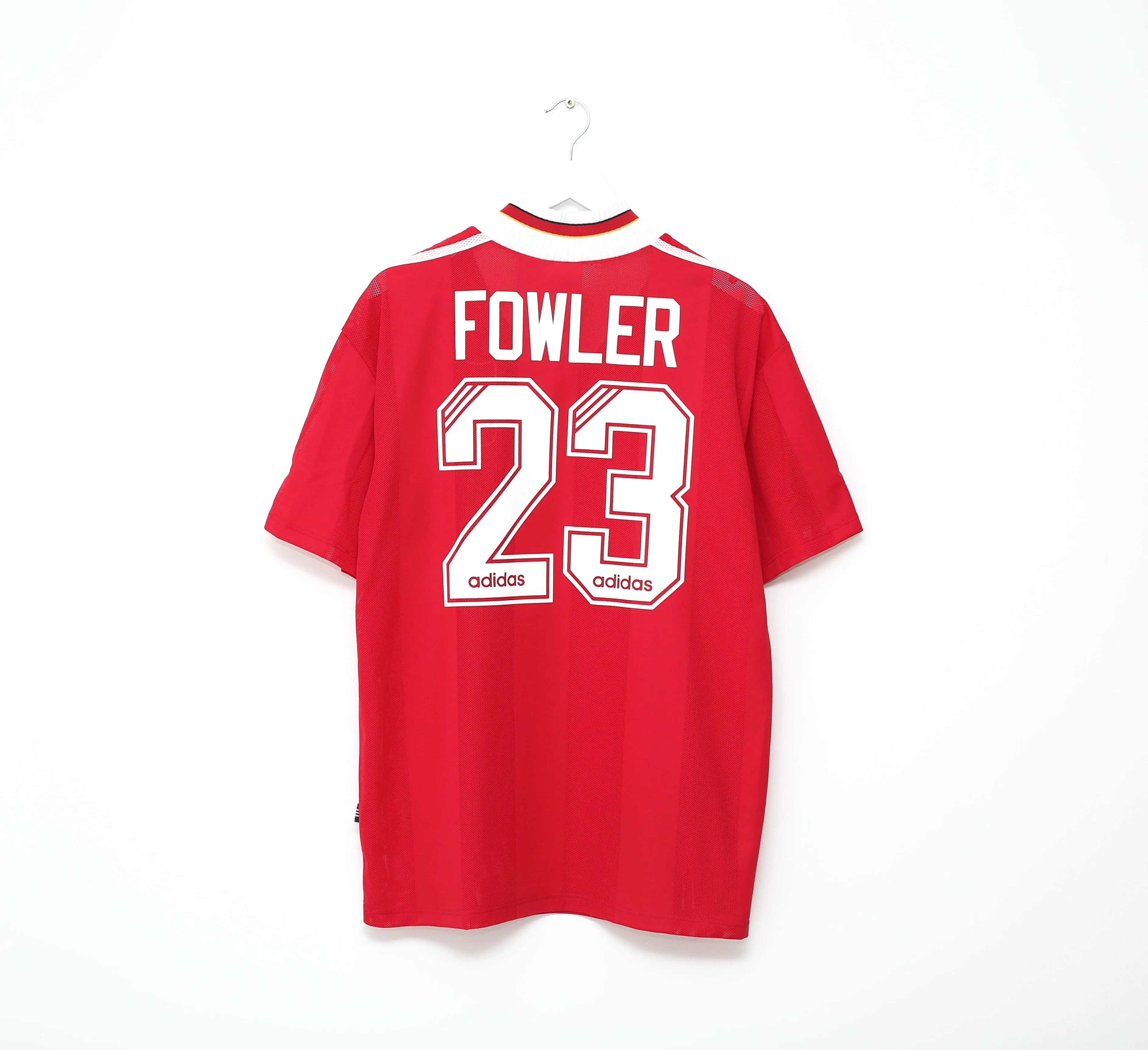 1995/96 FOWLER #23 Liverpool Adidas Home Football Shirt (XL)