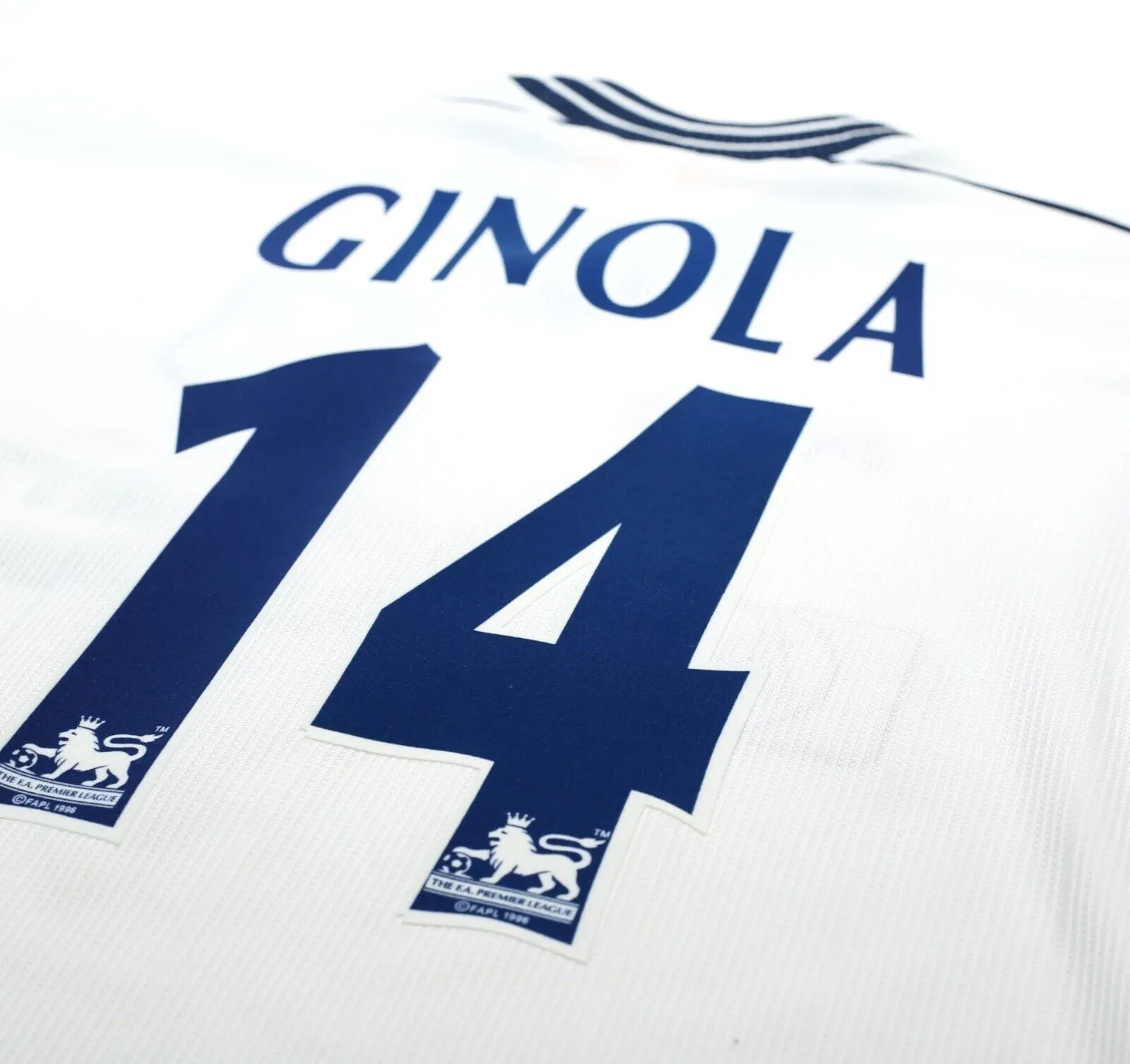 1997/99 GINOLA #14 Tottenham Hotspur Vintage PONY Home Football Shirt (S)