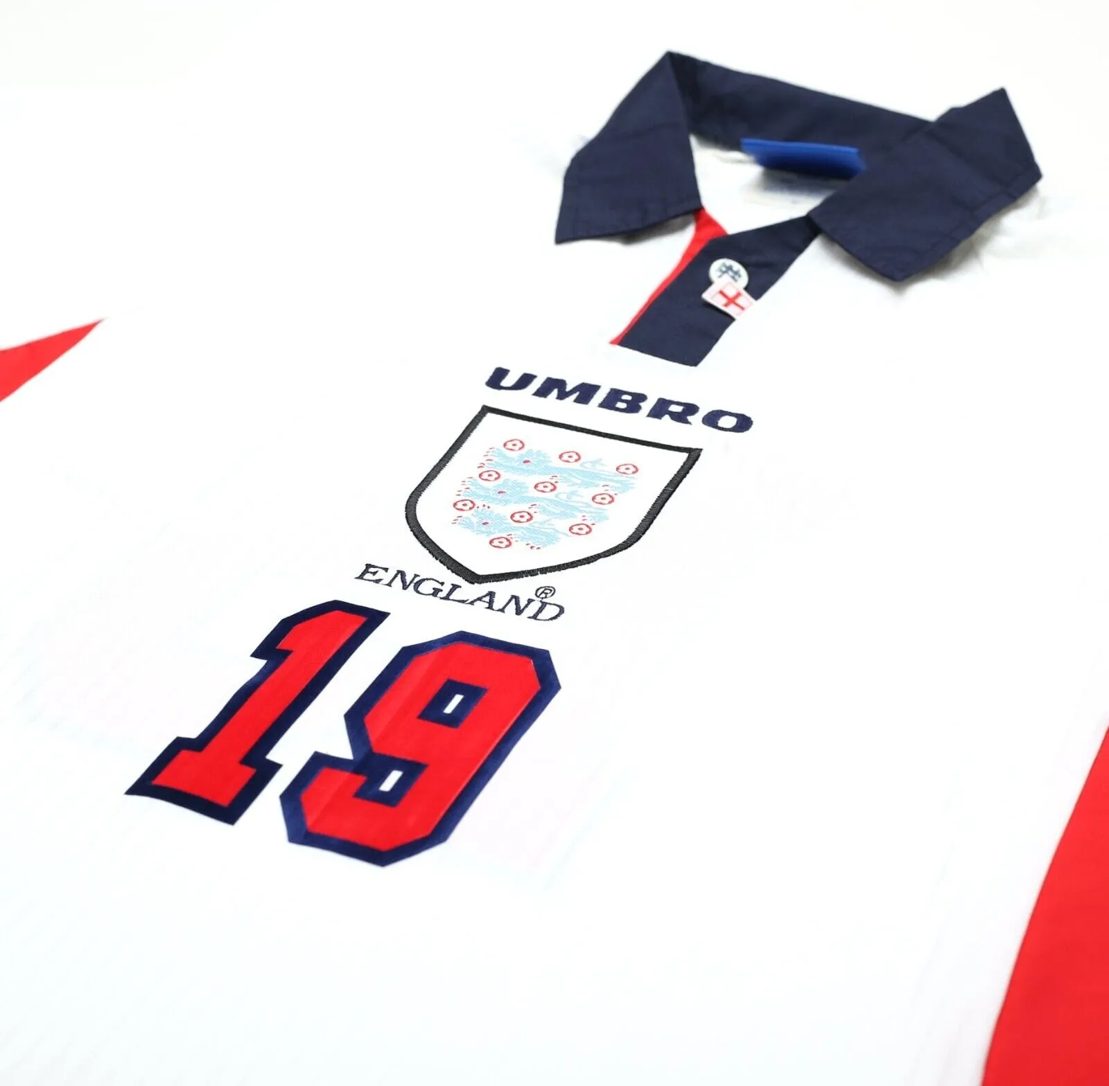 1997/99 SCHOLES #19 England Vintage Umbro Home Football Shirt (XXL) Le Tournoi