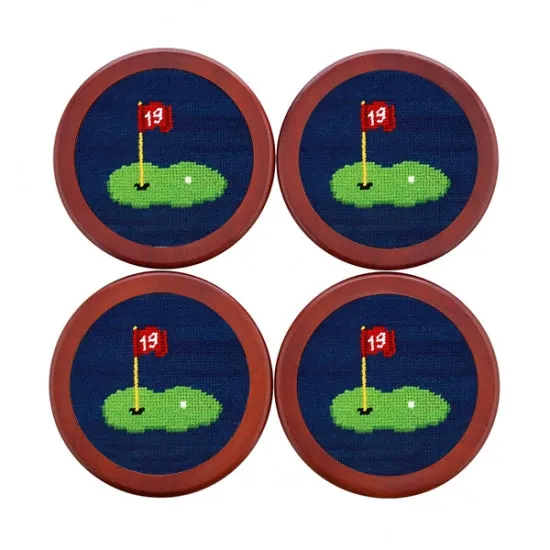 19th Hole Needlepoint Coasters