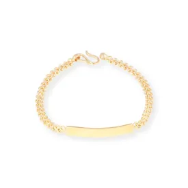 22ct Gold Child Bracelet with Engravable Plate & '' S '' Clasp CBR-8470