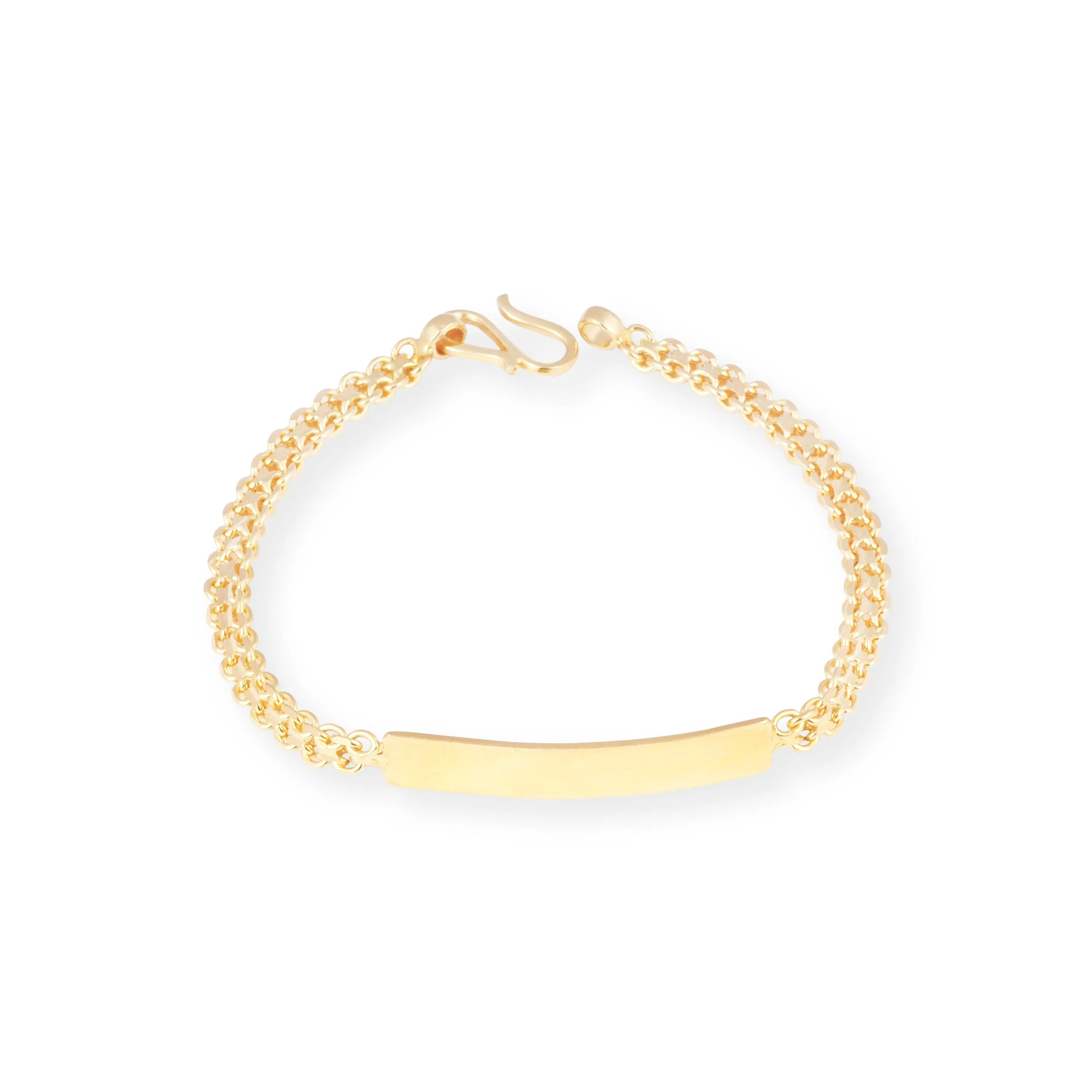 22ct Gold Child Bracelet with Engravable Plate & '' S '' Clasp CBR-8470