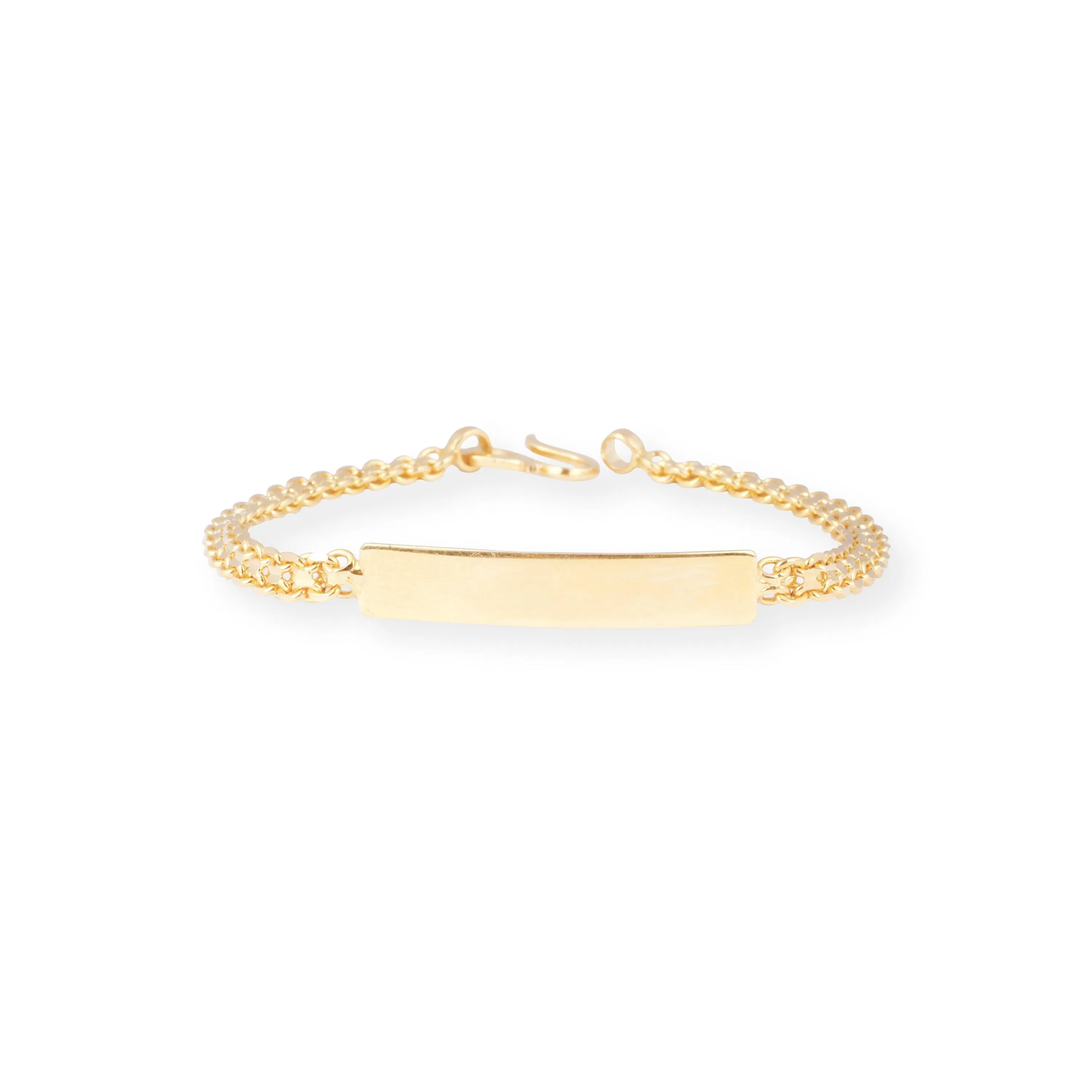 22ct Gold Child Bracelet with Engravable Plate & '' S '' Clasp CBR-8470