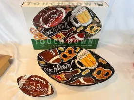 2pc chips and dip football theme plate setting