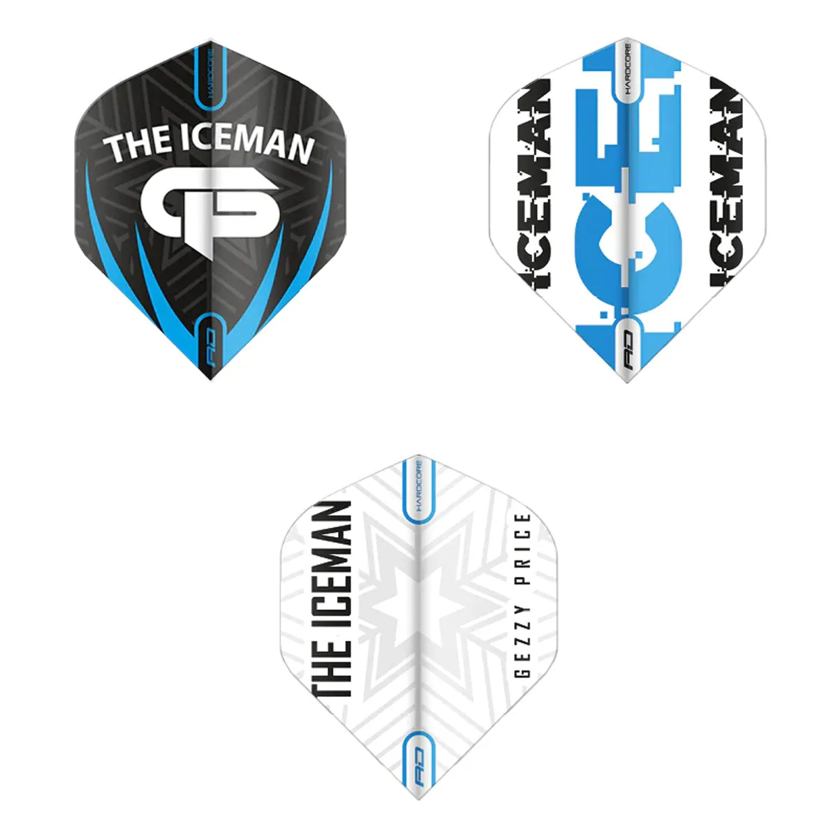 3 x Sets Hardcore Gerwyn Price Selection Pack Standard Dart Flights by Red Dragon