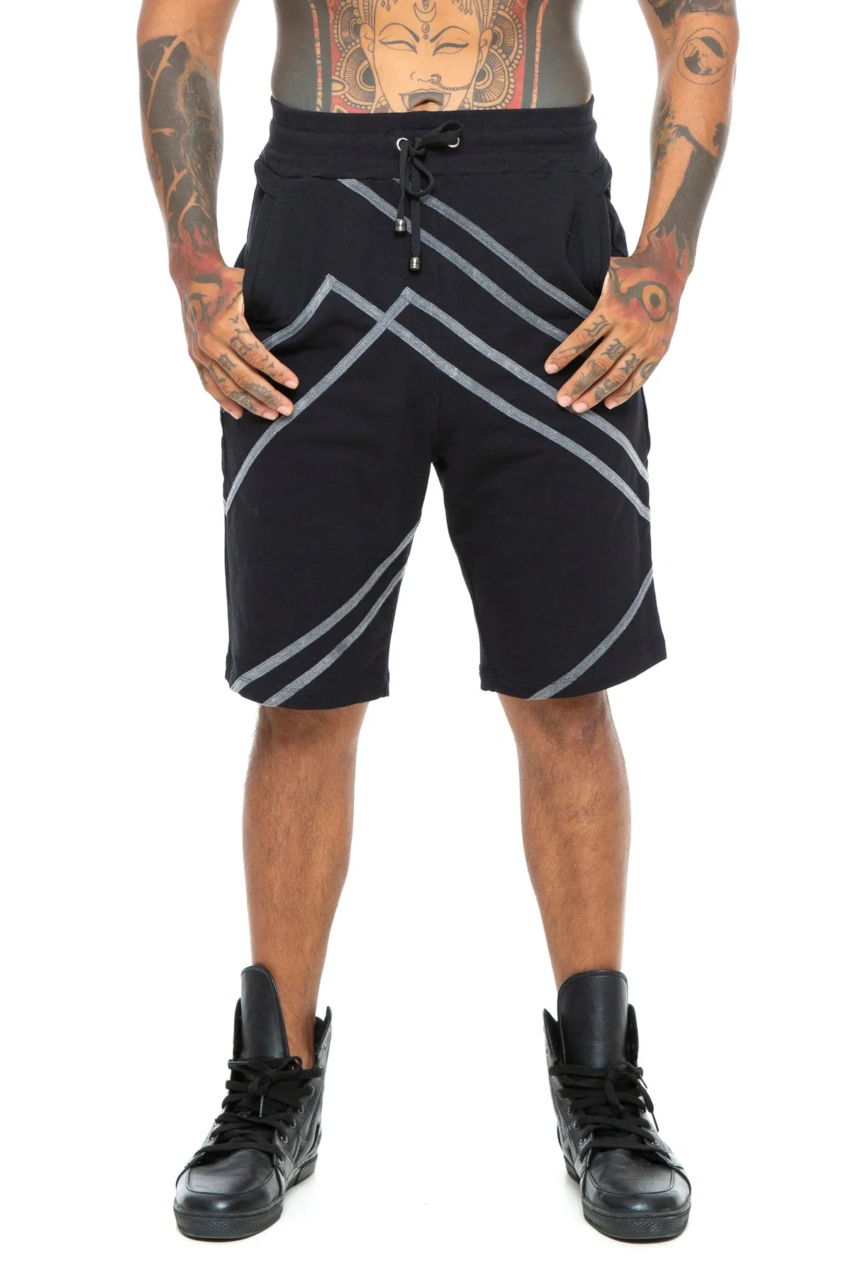 5D x Stellar Dust Mens Chevron Shorts - last size Medium