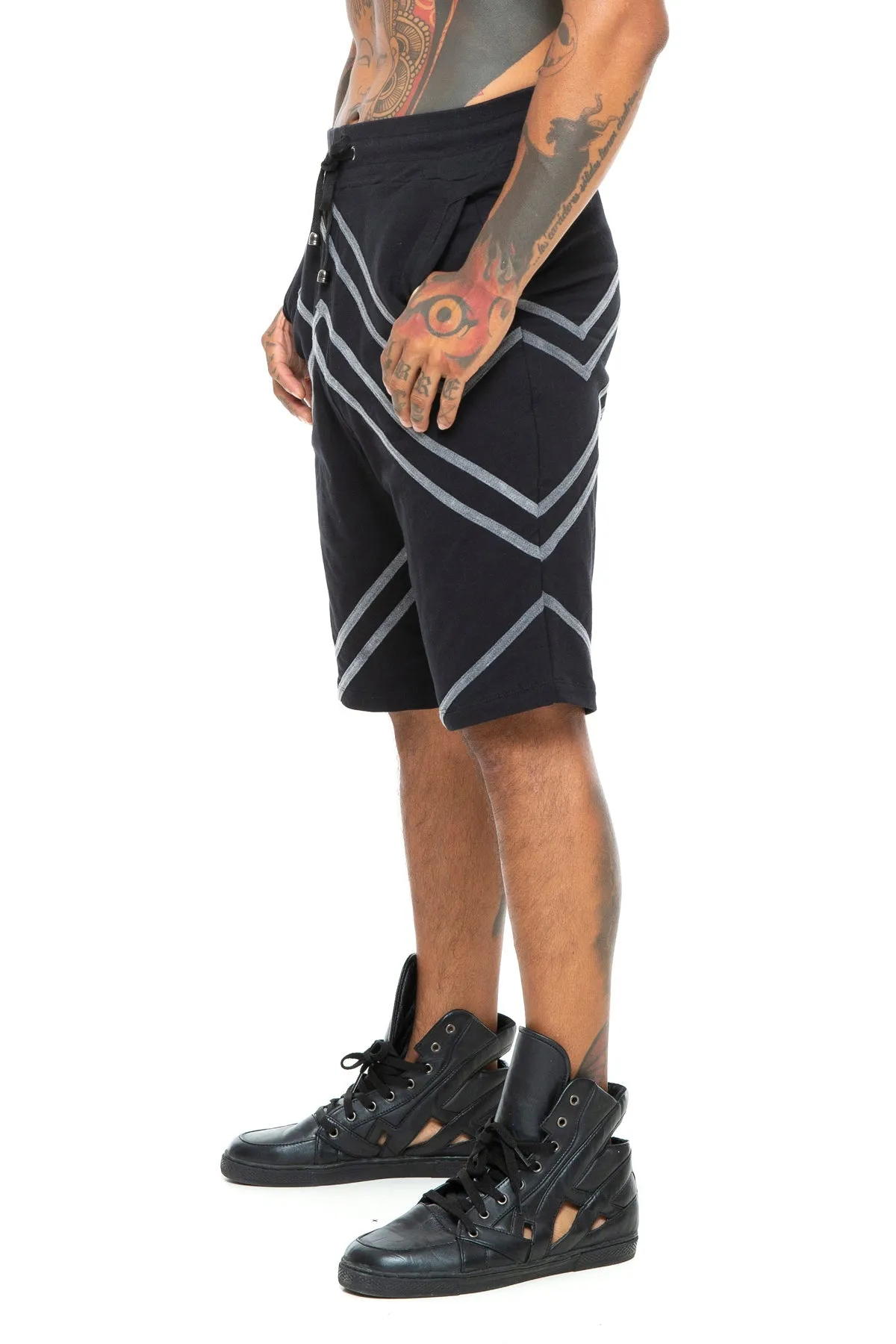 5D x Stellar Dust Mens Chevron Shorts - last size Medium