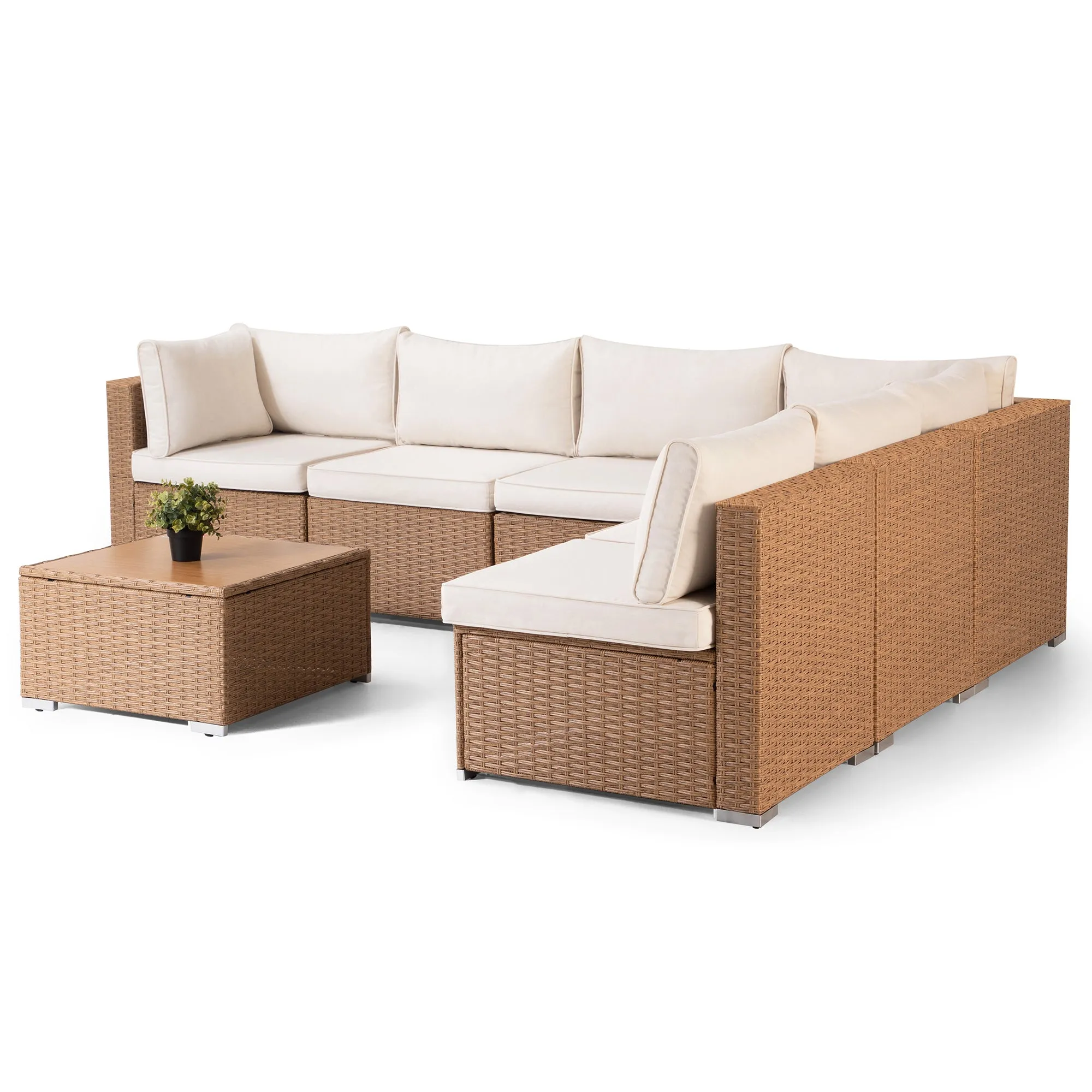 7 Piece Rattan Patio Furniture Sets