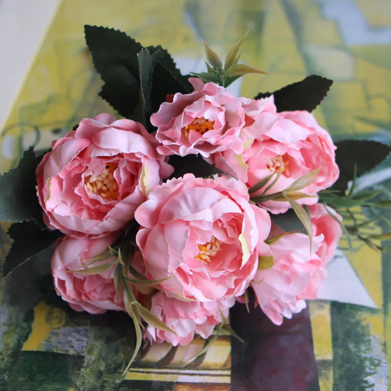 8 Heads Silk Mini Artificial Peony