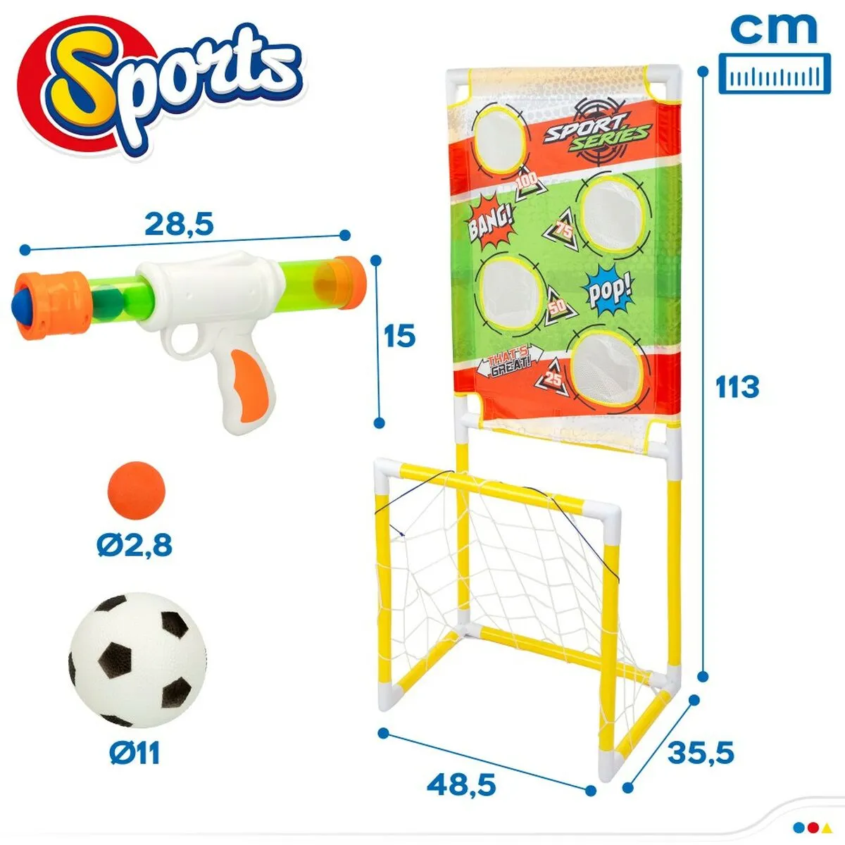 Aiming game Colorbaby Target Football Goal 48,5 x 113 x 35,5 cm (2 Units)