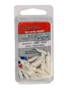 Albatros Artificial Maggot - Baits - Wit 30 stuks