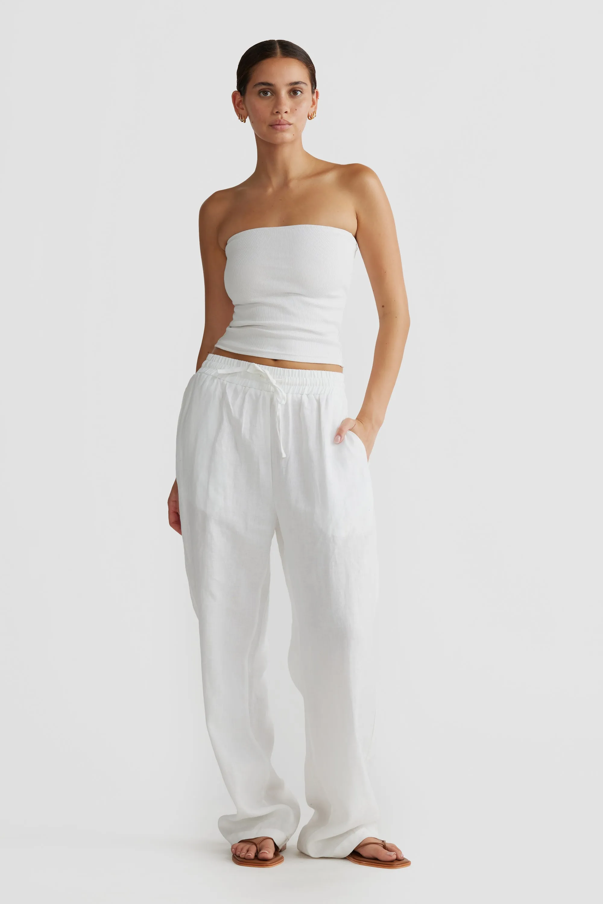 Alexis Rib Tube Top White