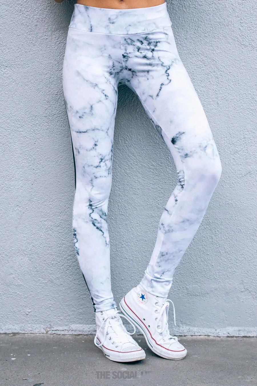 Alpha Chi Omega White Marble Leggings