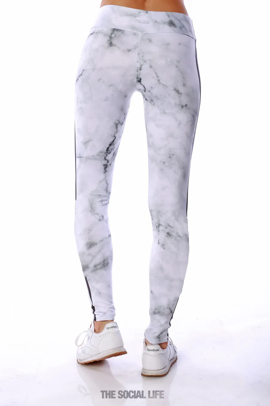 Alpha Chi Omega White Marble Leggings