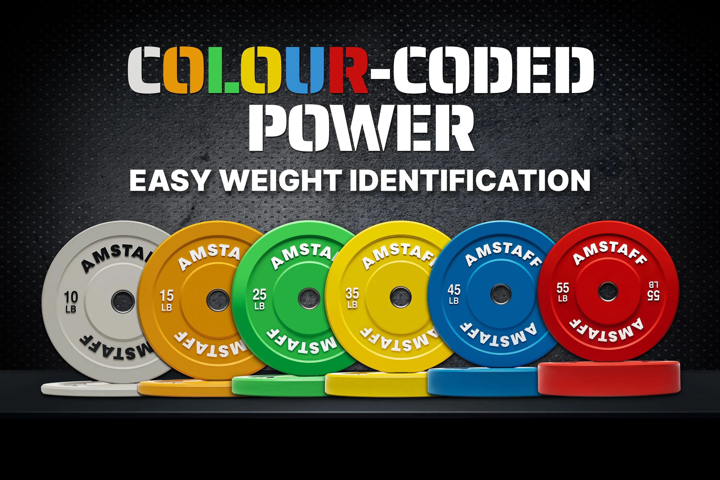 AmStaff Fitness Coloured Bumper Plates