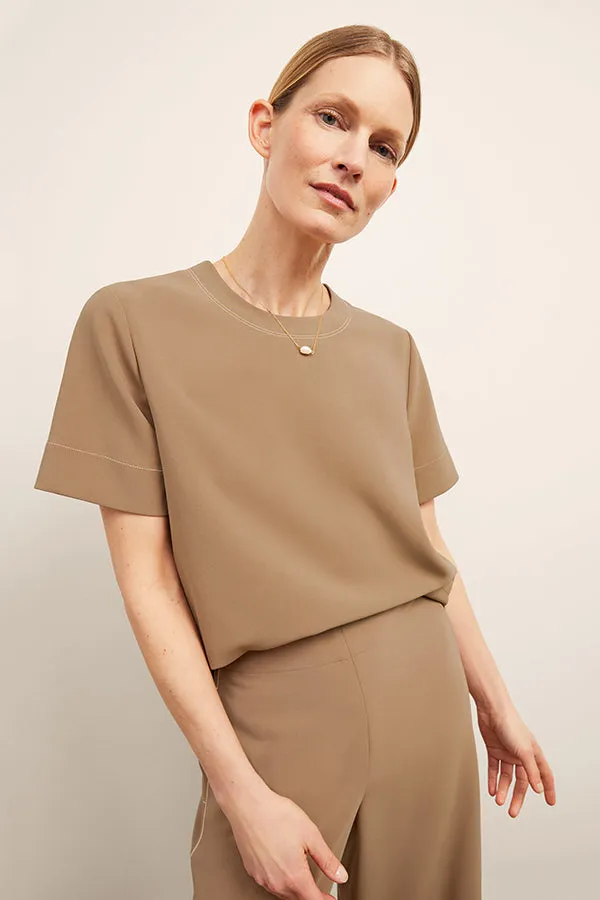 Annika Tee - Everyday Crepe :: Light Saddle