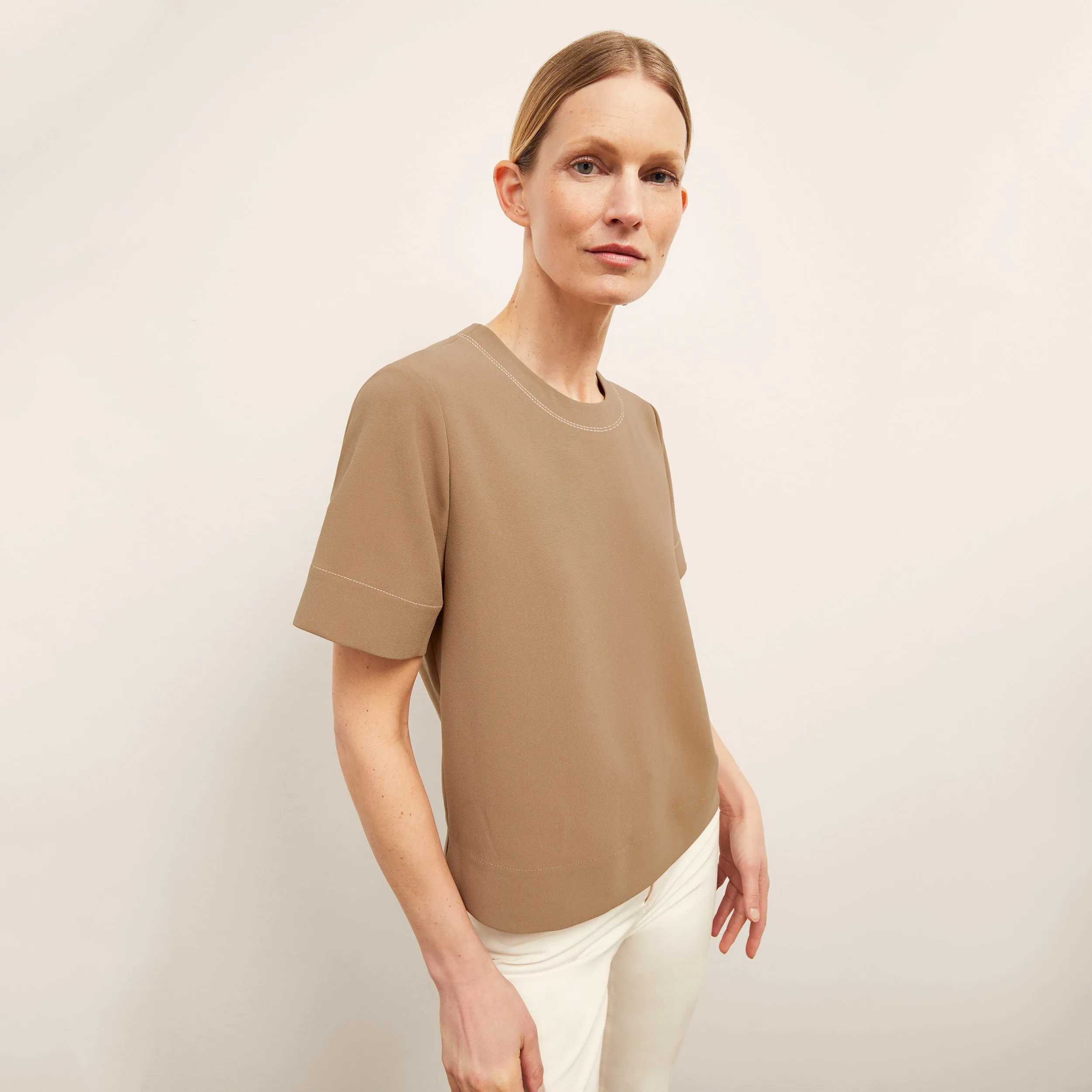 Annika Tee - Everyday Crepe :: Light Saddle