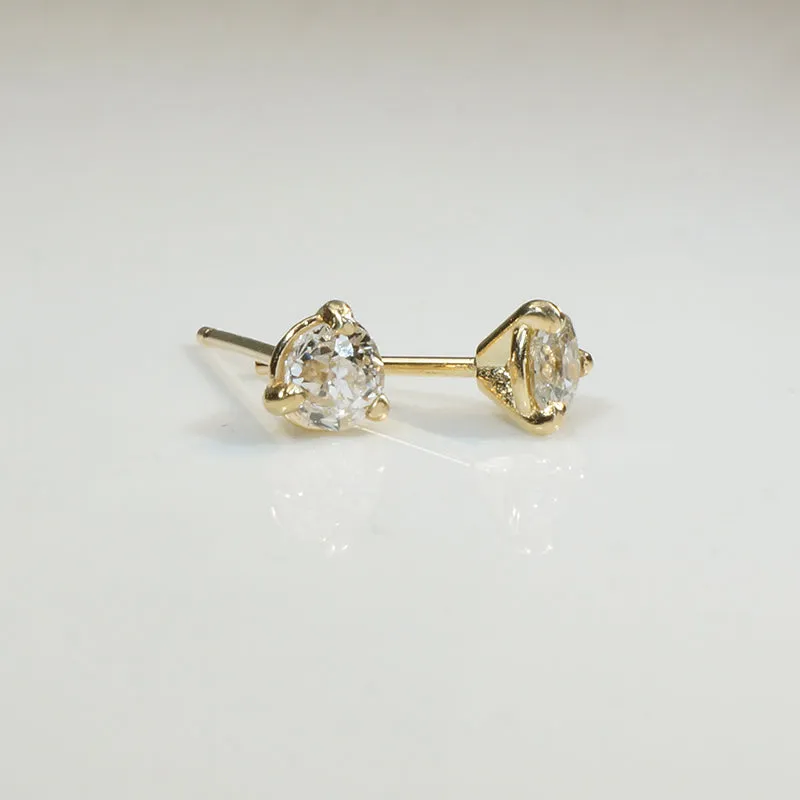 Antique 0.47tcw Diamonds in Gold Martini Stud Earrings