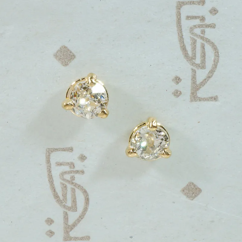 Antique 0.47tcw Diamonds in Gold Martini Stud Earrings