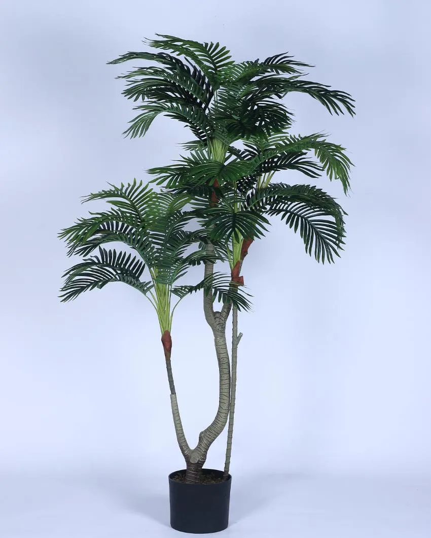 Areca Palm Artificial Plant with Black Pot | 6 ft