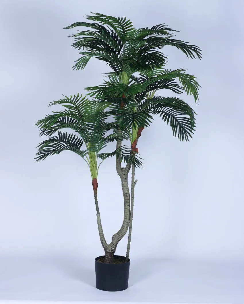 Areca Palm Artificial Plant with Black Pot | 6 ft