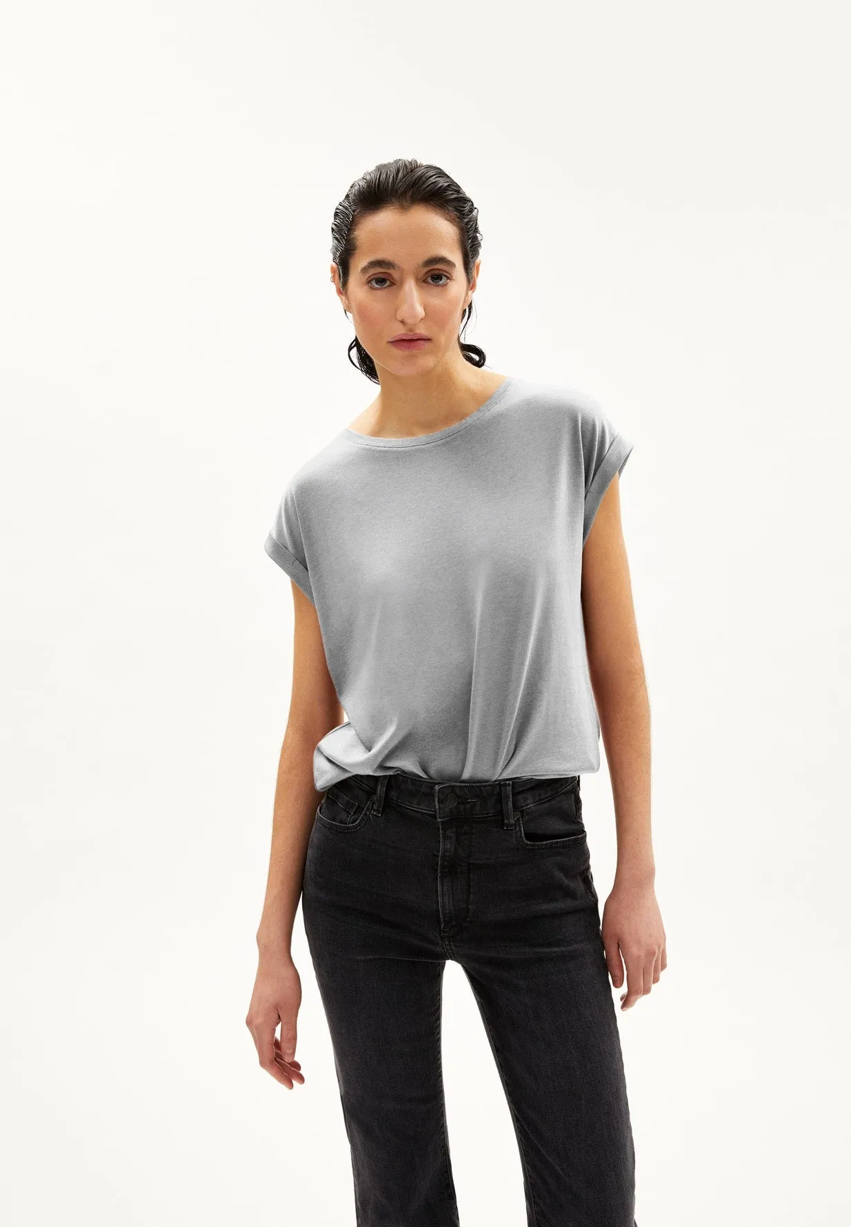 ARMEDANGELS Jilaana top mid grey melange women