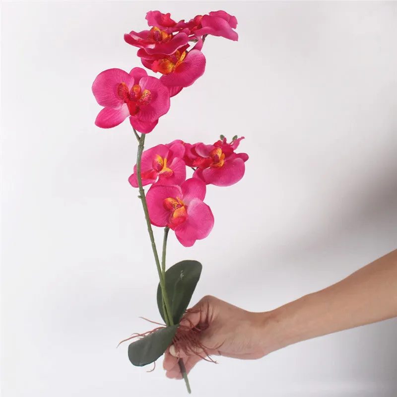 Artificial Orchid Flower with Leaf