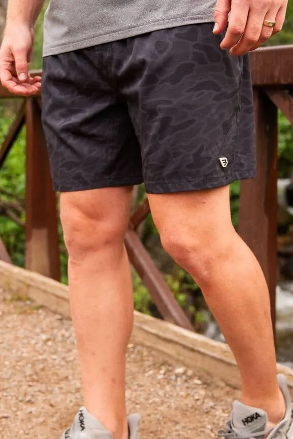 Athletic Shorts-Black Camo-Burlebo