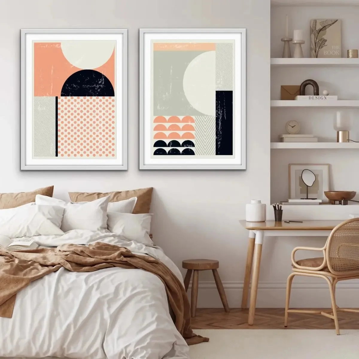 Baker Street - Two Piece Mid Century Pink Black Geometric Print Set