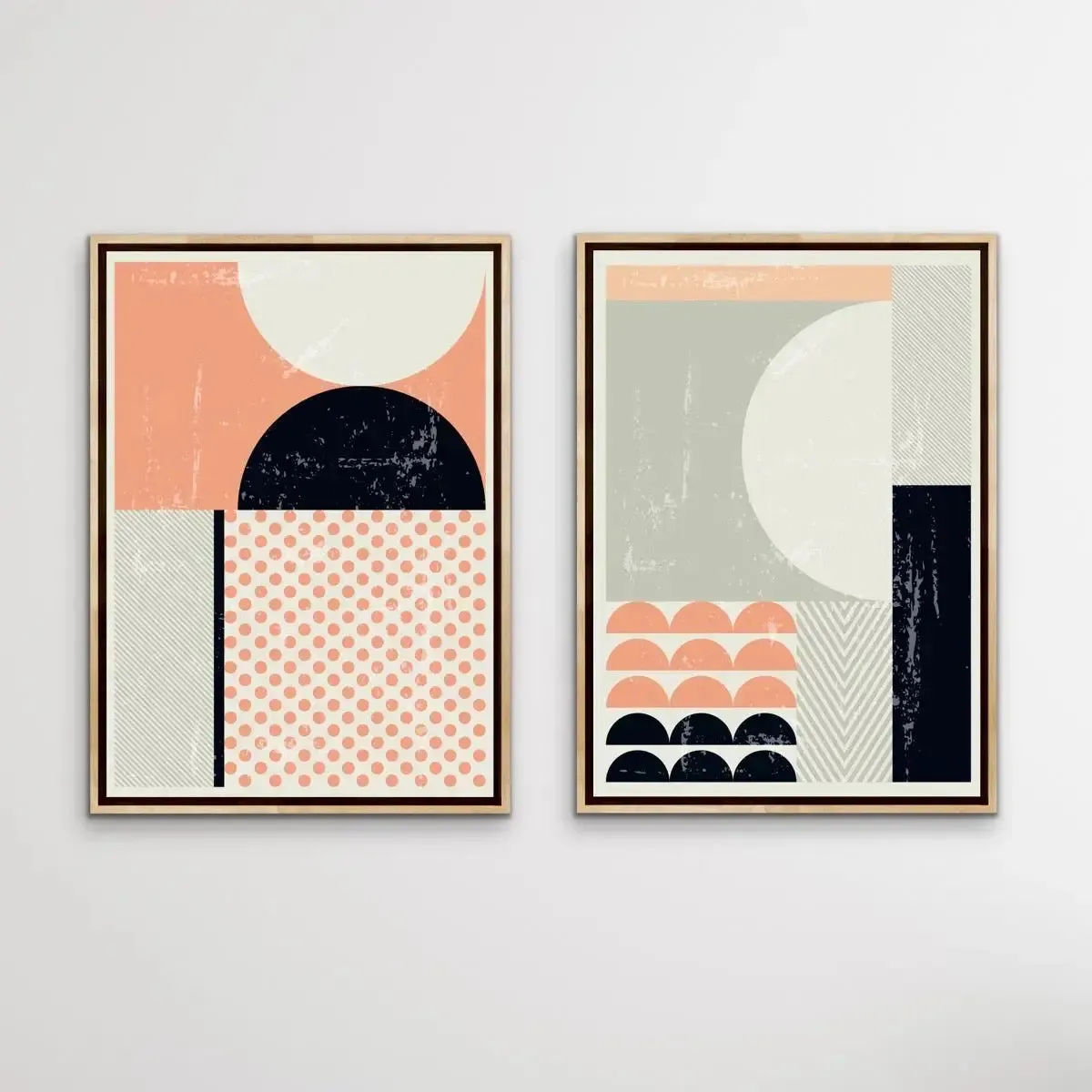 Baker Street - Two Piece Mid Century Pink Black Geometric Print Set