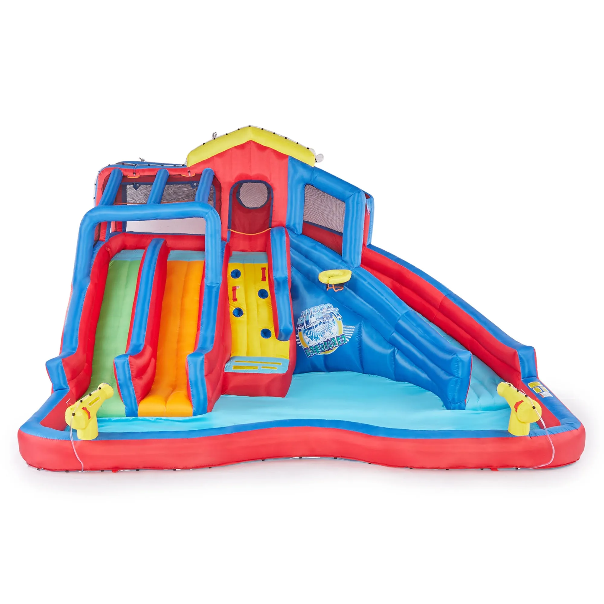 Banzai Hydro Blast Inflatable Play Water Park with Slides and Water Cannons