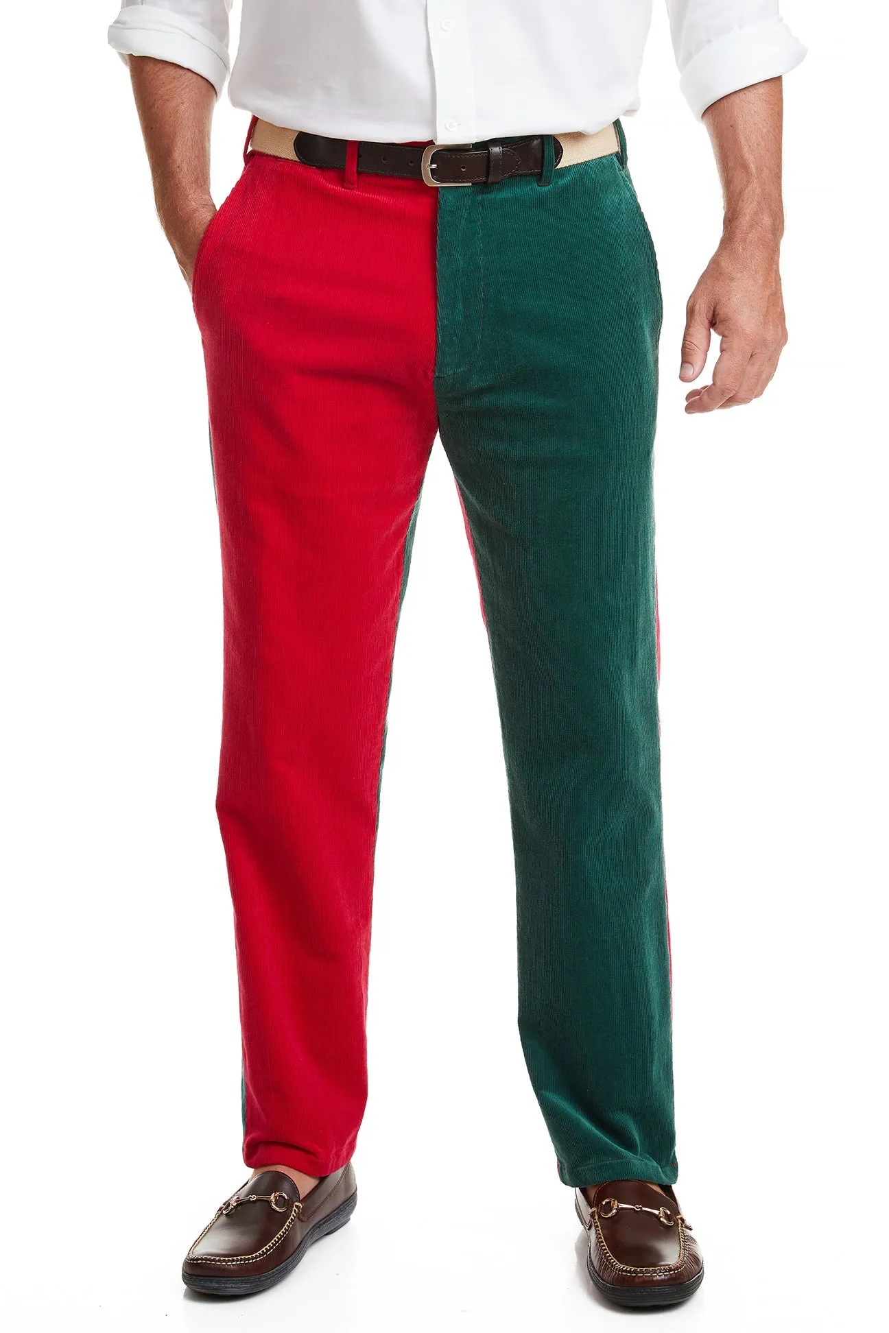 Beachcomber Corduroy Pant Hunter and Crimson Panel